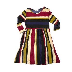 Eloges Striped Polyester Dress Size XL